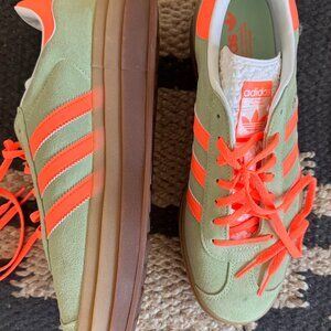 Gazelle Bold Shoes light mint green and orange